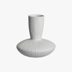 Pinery White Textured Wide Vase