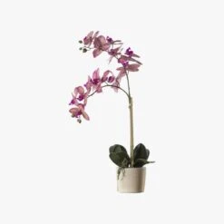 Faux Pink Orchid In Pot