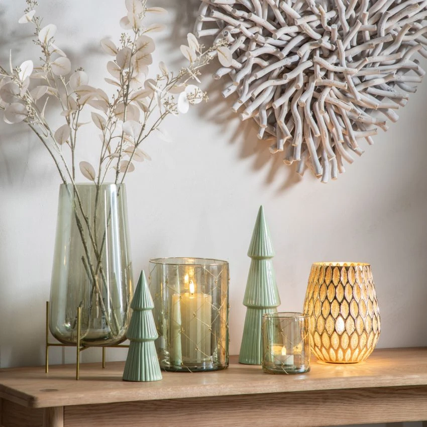 Gillnet Tealight Holder In Green Lustre - Pack Of 2 2 Gillnet Tealight Holder In Green Lustre - Pack Of 2 - Image 2