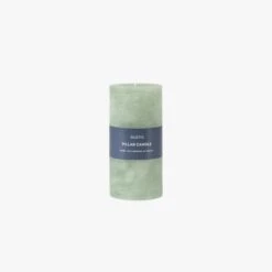 Country Pillar Candle In Sage Large Pack Of 2