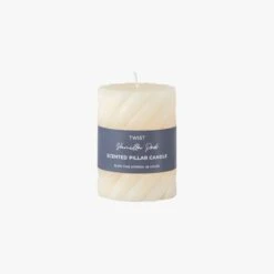 Entwine Pillar Candle In Ivory Small Pack Of 2