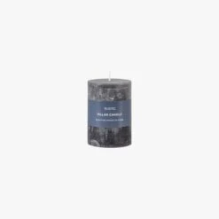 Country Pillar Candle In Slate Small - Pack Of 2