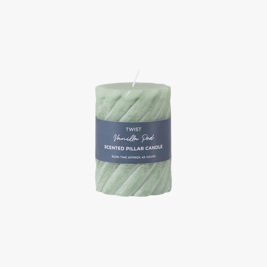 Entwine Pillar Candle In Sage Small Pack Of 2 1 Entwine Pillar Candle In Sage Small Pack Of 2