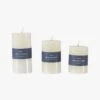 Homespun LED Candle In Ivory - Set Of 3