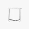 Serenity Side Table In White Faux Marble