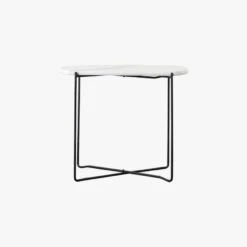 Serenity Side Table In White Faux Marble