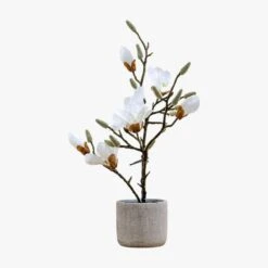 Mica Faux Potted Magnolia In White -Perch & Parrow Home Sales Store pp22847396 p45