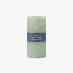 Country Pillar Candle In Sage Large