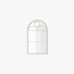 Oriel Outdoor Mirror In White