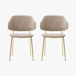 Ritzy Dining Chair In Taupe - Set Of 2