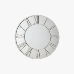 Tick Tock Outdoor Mirror In Distressed White
