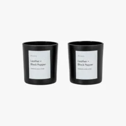 Aura Scented Candle In Leather & Black Pepper