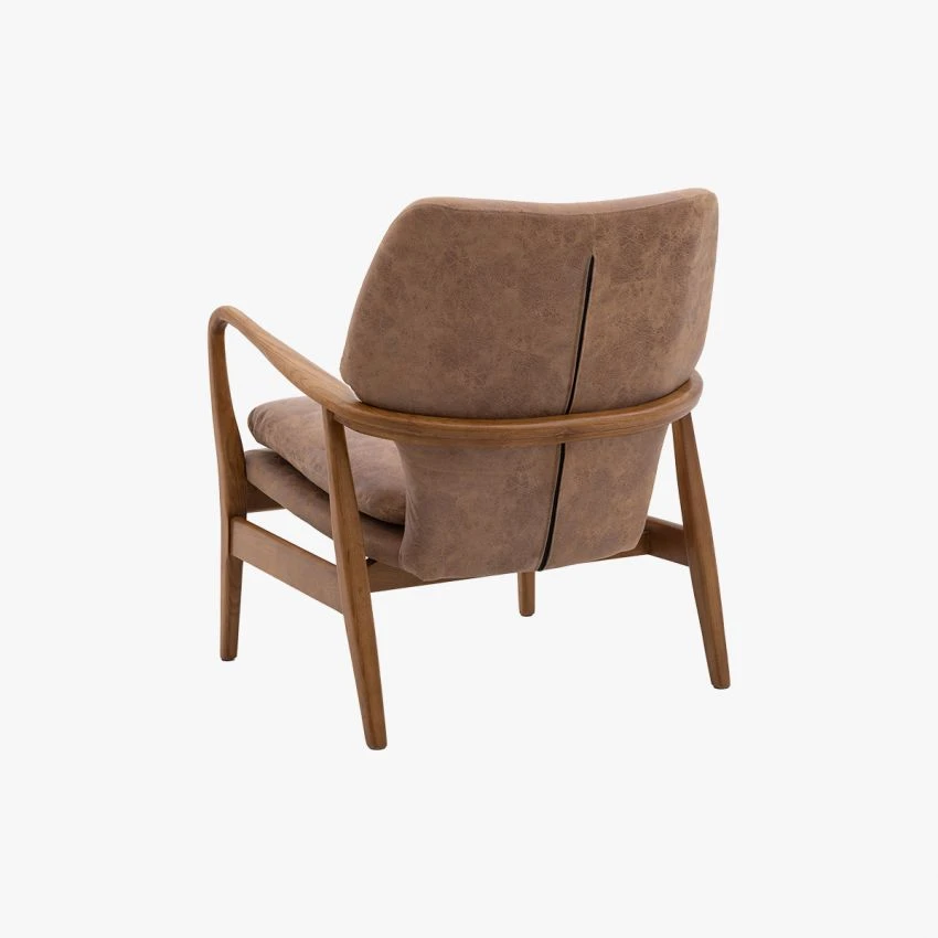 Jean Mid-Century Armchair In Brown Leather 5 Jean Mid-Century Armchair In Brown Leather - Image 5