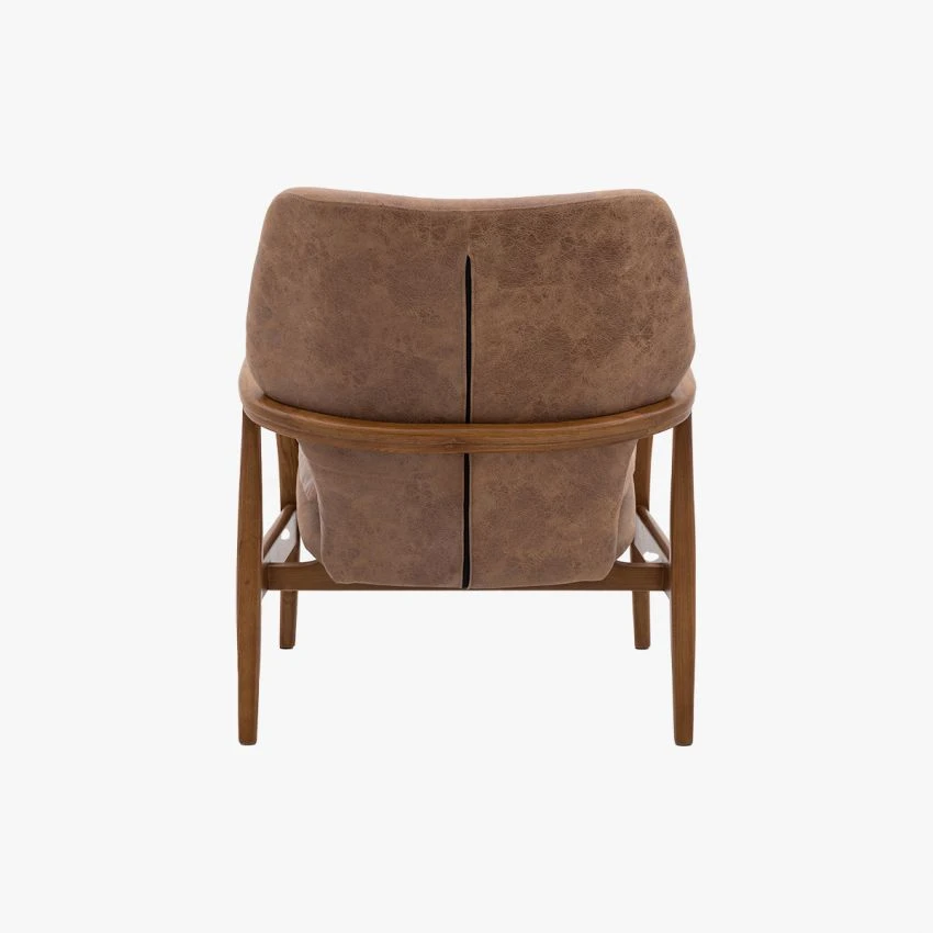 Jean Mid-Century Armchair In Brown Leather 6 Jean Mid-Century Armchair In Brown Leather - Image 6