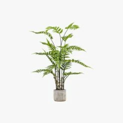 Solana Faux Fern In Stone Grey Pot, Large
