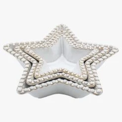 Farmhouse Beaded Star Bowl, Set Of 3