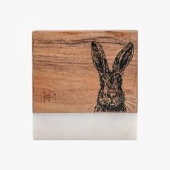 Wildwood Hare Marble Coaster, Set Of 4