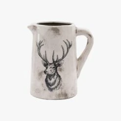 Wildwood Stag Distressed Pitcher Vase