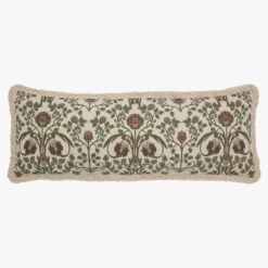 Fleur Cushion Cover In Olive And Tan