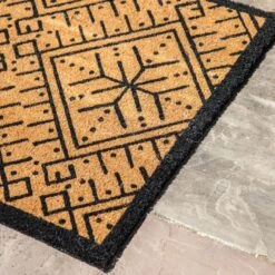 Welcomer Black And Natural Coir Doormat -Perch & Parrow Home Sales Store pp24030307 ld1