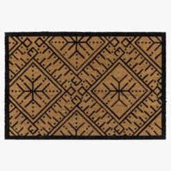 Welcomer Black And Natural Coir Doormat