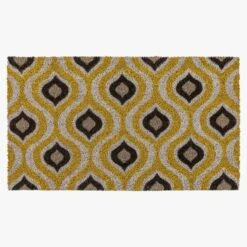 Welcomer Ochre And Natural Coir Doormat