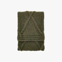 Dorma Cable Knit Throw In Olive
