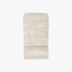 Softie Chevron Faux Fur Throw In Cream