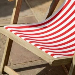 Rest-Easy Deck Chair In Red Stripe -Perch & Parrow Home Sales Store pp24060235 ld1