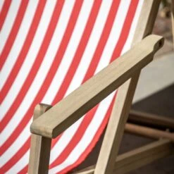 Rest-Easy Deck Chair In Red Stripe -Perch & Parrow Home Sales Store pp24060235 ld2