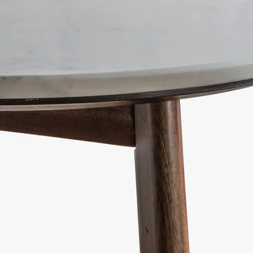 Palma Acacia And Marble Side Table 4 Palma Acacia And Marble Side Table - Image 4