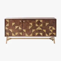 Harvey Acacia And Brass Sideboard