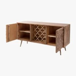 Margaery Mango Wood Sideboard With Bottle Rack 7 Margaery Mango Wood Sideboard With Bottle Rack -Perch & Parrow Home Sales Store pp3001099 p45